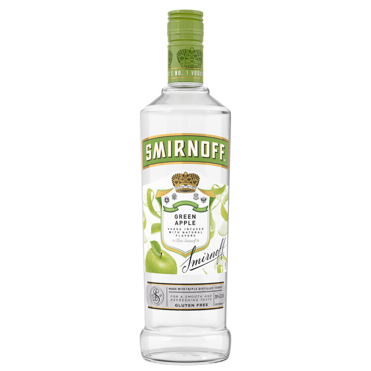 Smirnoff Apple Flavored Vodka Green Apple 60 - 750ML - Front