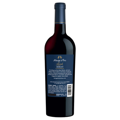Menage A Trois Merlot Lavish California - 750ML - Back