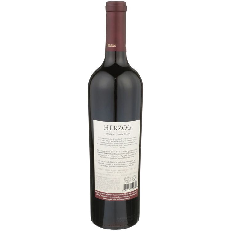 Herzog Cabernet Sauvignon Special Reserve Alexander Valley - 750ML - Back