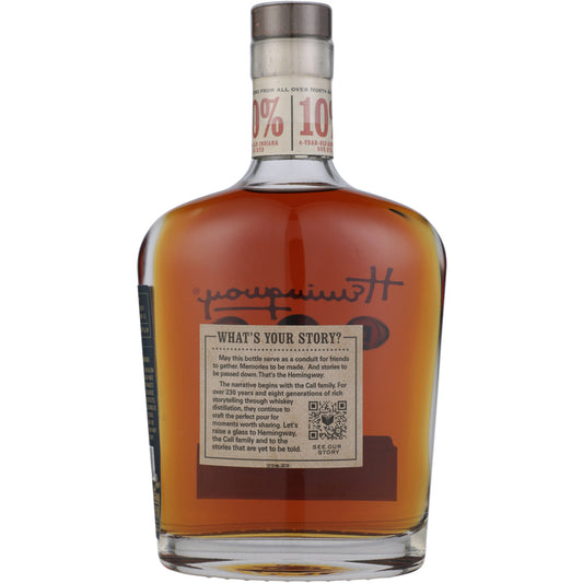 Hemingway Rye Whiskey Signature Edition 102 - 750ML - Back