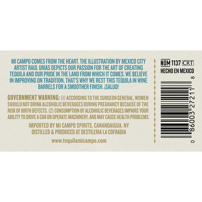 Mi Campo Tequila Blanco 80 - 1.75L - Back Label