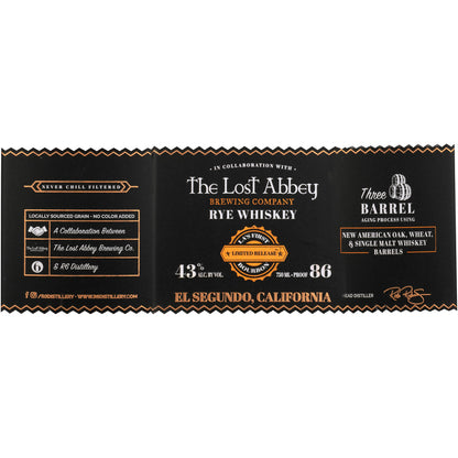 R6 Distillery Rye Whiskey The Lost Abbey Limited Release 86 - 750ML