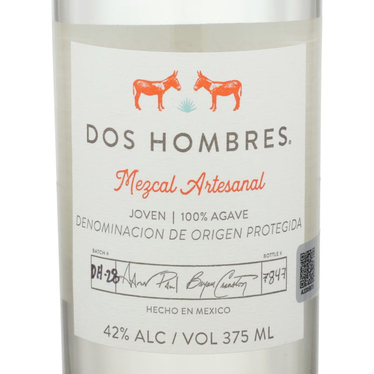 Dos Hombres Mezcal Artesanal Joven Espadin 84 - 375ML - Front Label