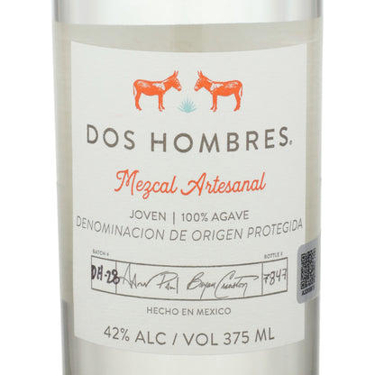 Dos Hombres Mezcal Artesanal Joven Espadin 84 - 375ML - Front Label
