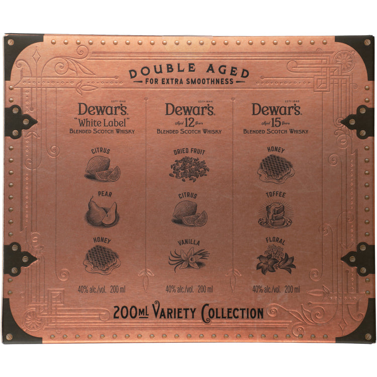 Dewars Blended Scotch Combo 6 Each White Label 80, The Ancestor 12 Yr - 200ML - Back