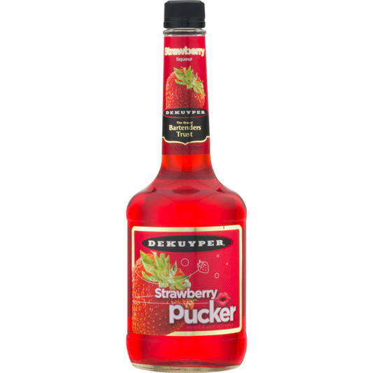 Dekuyper Sour Strawberry Schnapps Pucker 30 - 750ML - Front