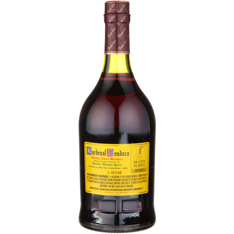 Cardenal Mendoza Brandy De Jerez Solera Gran Reserva 80 W/ White Gift - 750ML - Back