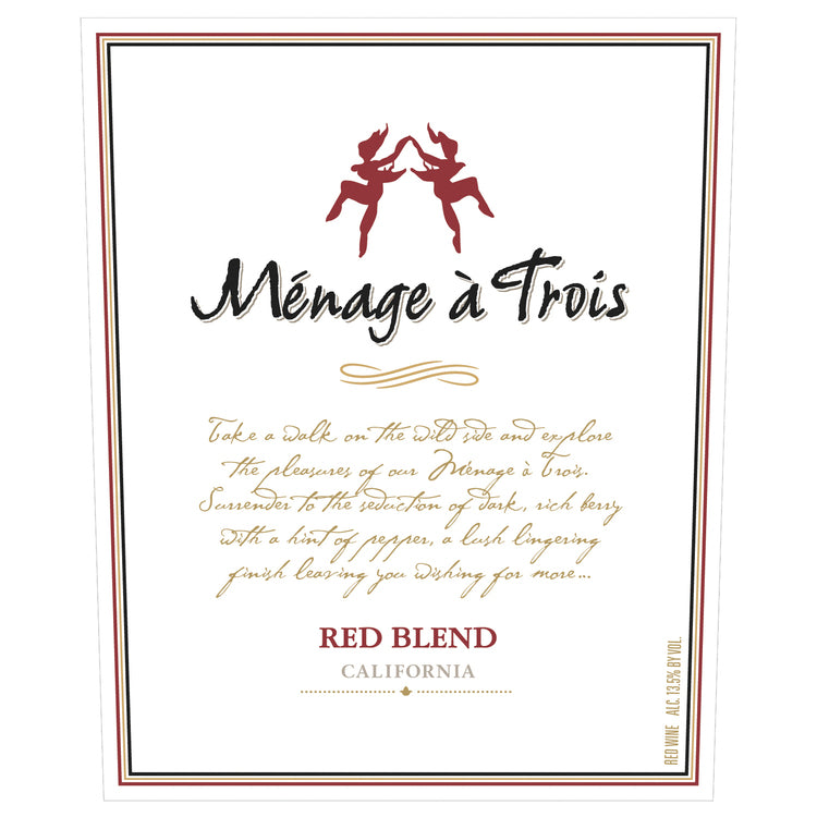 Menage A Trois Red Wine California - 750ML