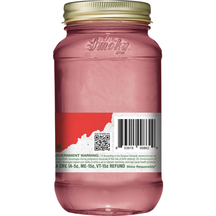 Ole Smoky Sour Watermelon Moonshine 40 - 750ML - Back