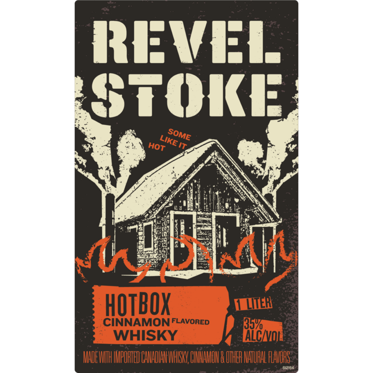 Revel Stoke Cinnamon Flavored Whiskey Hot Box 70 - 1.0L - Front Label