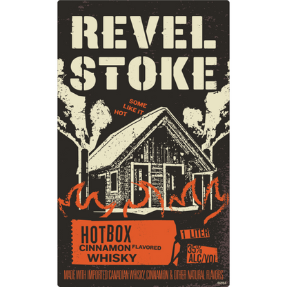 Revel Stoke Cinnamon Flavored Whiskey Hot Box 70 - 1.0L - Front Label