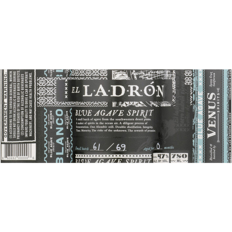 El Ladron Blue Agave Spirit Blanco 94 - 750ML - Front Label