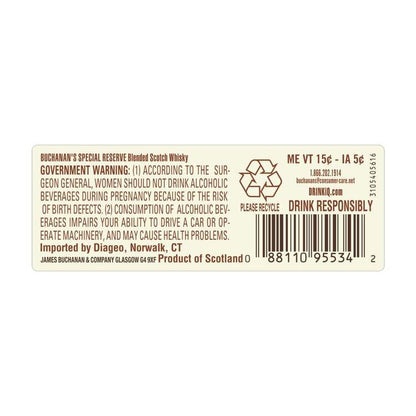 Buchanan's Blended Scotch Special Reserve 18 Yr 80 - 750ML - Back Label