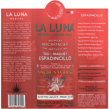 La Luna Mezcal Espadincillo Navideo 97.02 - 750ML - Front Label