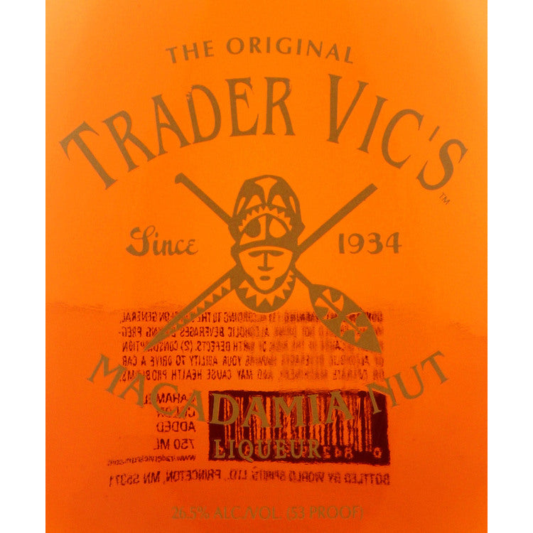 Trader Vic's Macadamia Nut Liqueur 53 - 750ML - Front Label