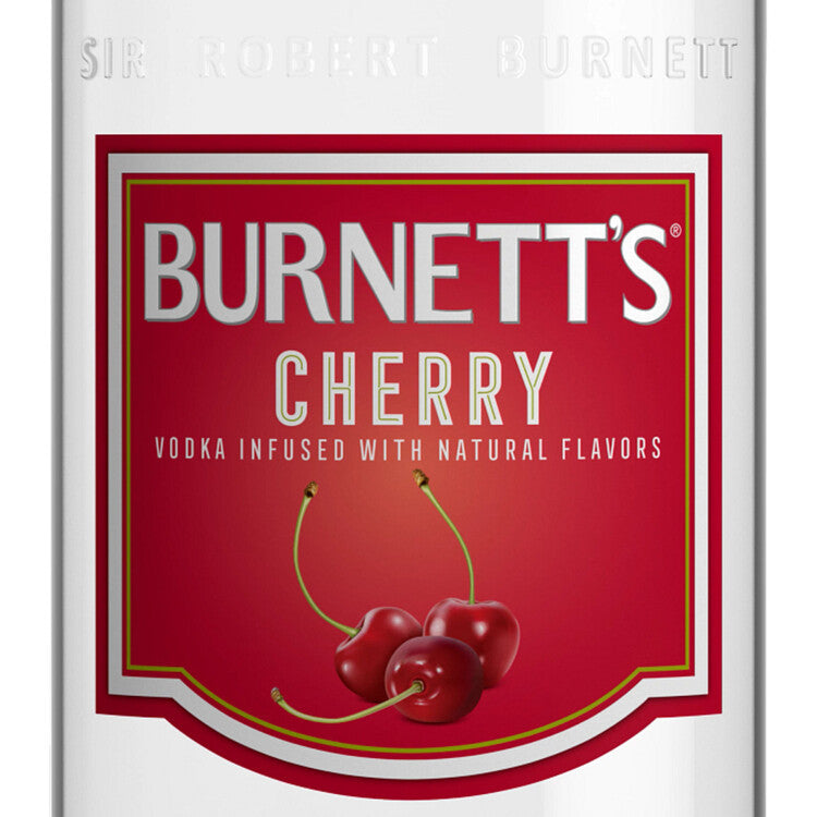 Burnett's Cherry Flavored Vodka 60 - 1.0L - Front Label
