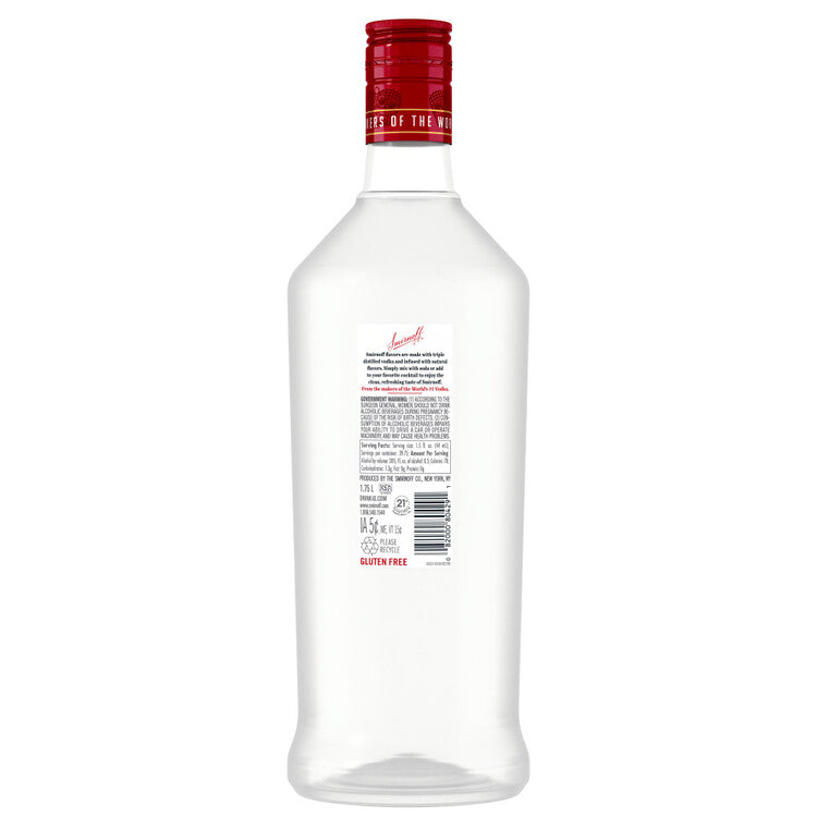 Smirnoff Vodka Raspberry Flavored 60 - 1.75L - Back