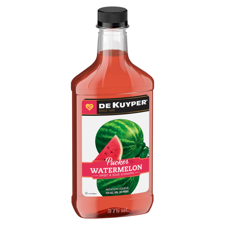 Dekuyper Sour Watermelon Schnapps Pucker 30 - 375ML - Front Label