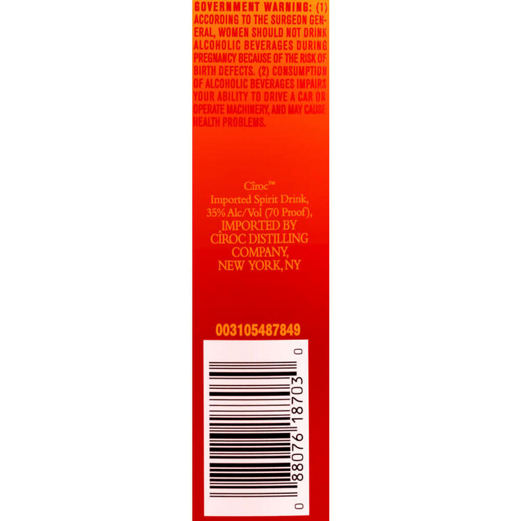 Ciroc Summer Citrus Flavored Vodka 70 - 1.75L - Front