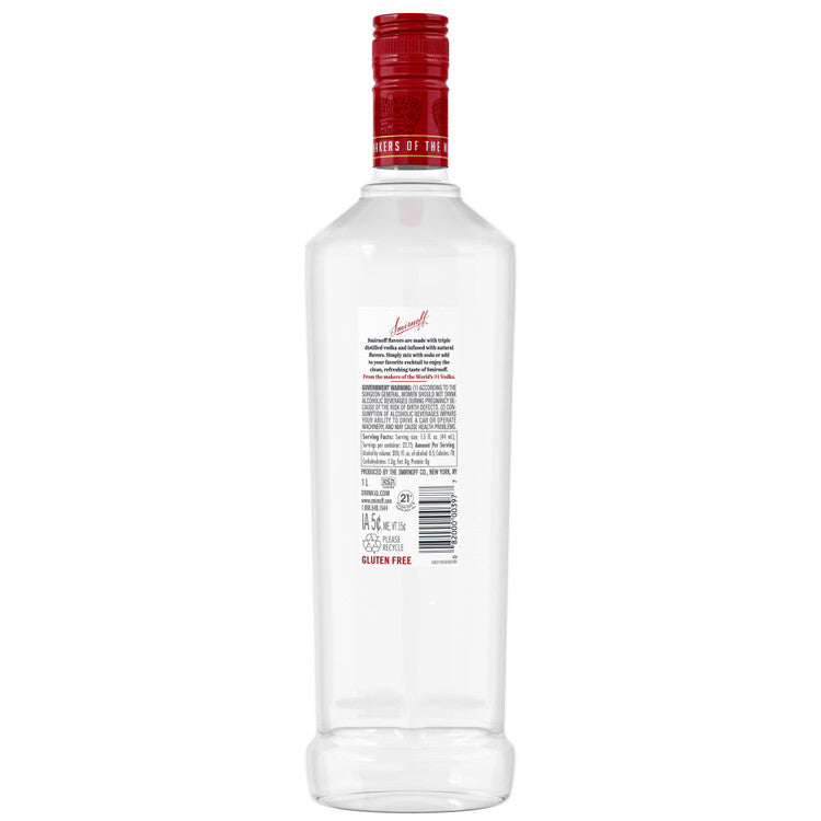 Smirnoff Vodka Raspberry Flavored 60 - 1.0L - Back