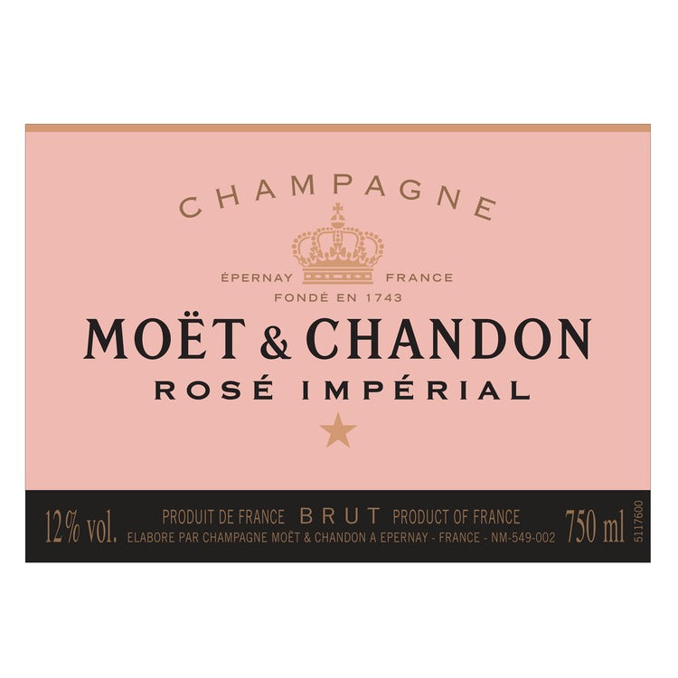 Moet & Chandon Champagne Brut Rose Imperial W/ Gift Box - 750ML - Front Label