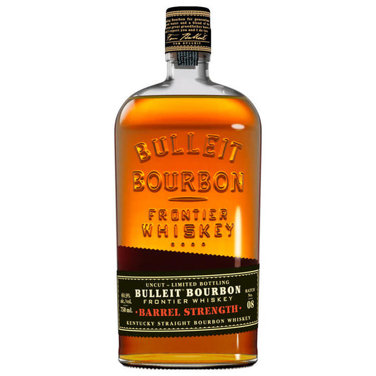 Bulleit Straight Bourbon Barrel Strength No. 8 Frontier Whiskey Uncut - 750ML - Front