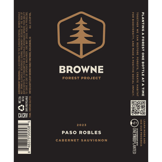 Browne Family Vineyards Cabernet Sauvignon Forest Project Paso Robles - 750ML - Back Label
