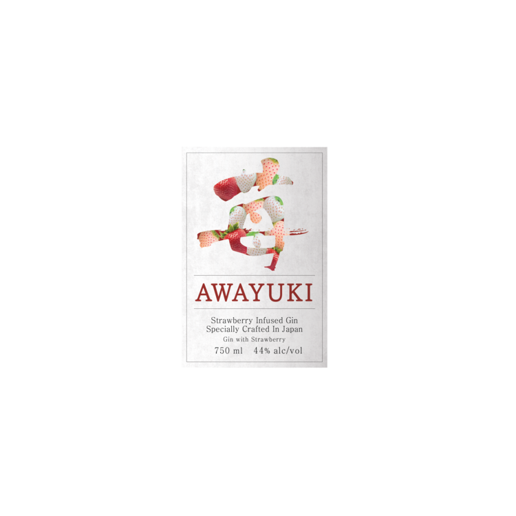 Awayuki Strawberry Infused Gin 88 - 750ML - Front Label