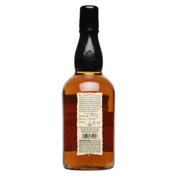 Evan Williams Straight Bourbon Single Barrel 86.6 - 750ML - Back