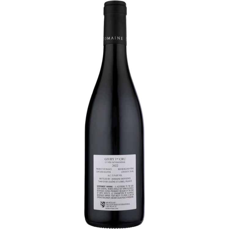 Domaine Desvignes Givry Premier Cru Cuvee Ozymandias 2022 - 750ML - Back
