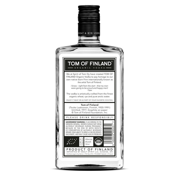 Tom Of Finland Vodka 80 - 750ML - Back