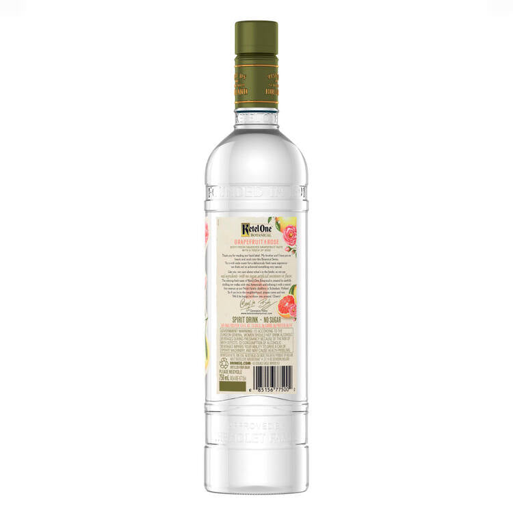 Ketel One Grapefruit & Rose Flavored Vodka Botanical 60 - 750ML - Back
