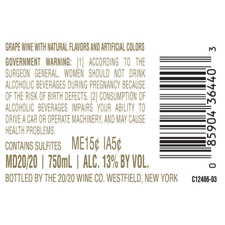 Md 20/20 Electric Melon Flavored Wine - 750ML - Back