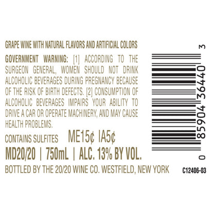 Md 20/20 Electric Melon Flavored Wine - 750ML - Back
