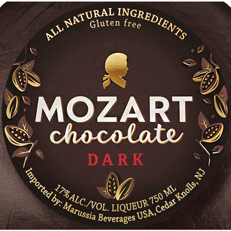 Mozart Dark Chocolate Cream Liqueur 34 - 750ML - Front Label