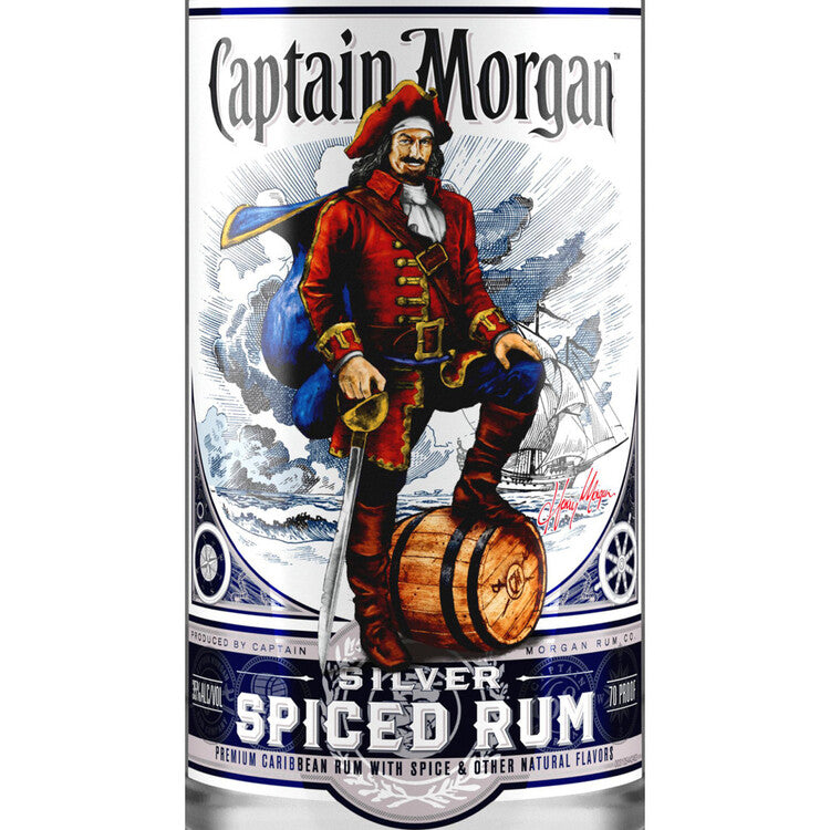 Captain Morgan Spiced Rum Silver 70 - 750ML - Front Label