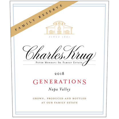 Charles Krug Red Wine Generations Family Reserve Napa Valley 2014 - 1.5L - Front Label