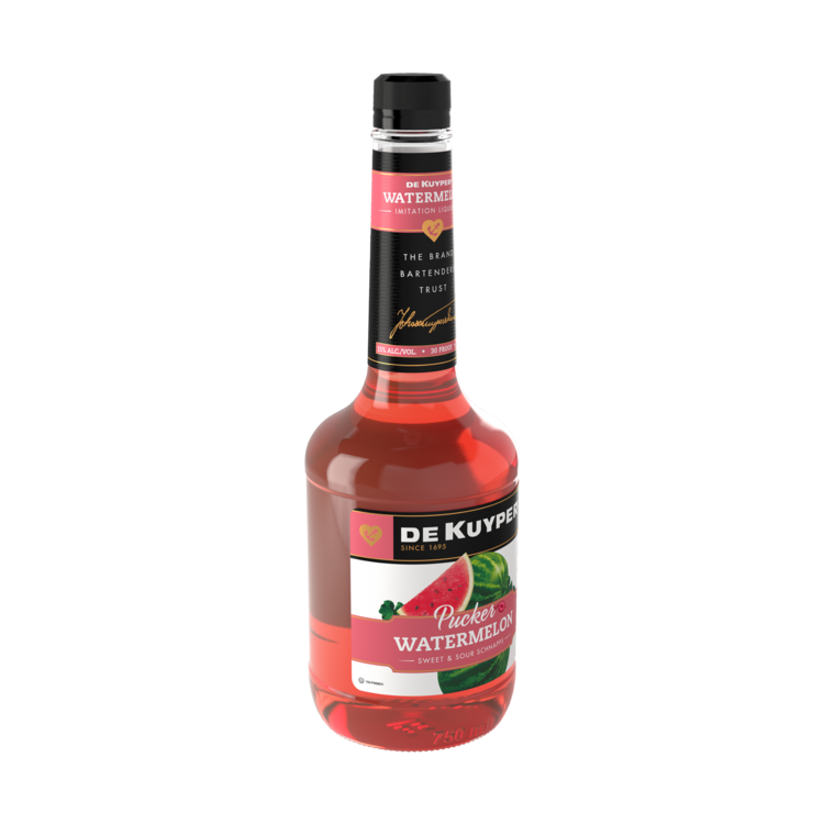 Dekuyper Sour Watermelon Schnapps Pucker 30 - 750ML - Front Label