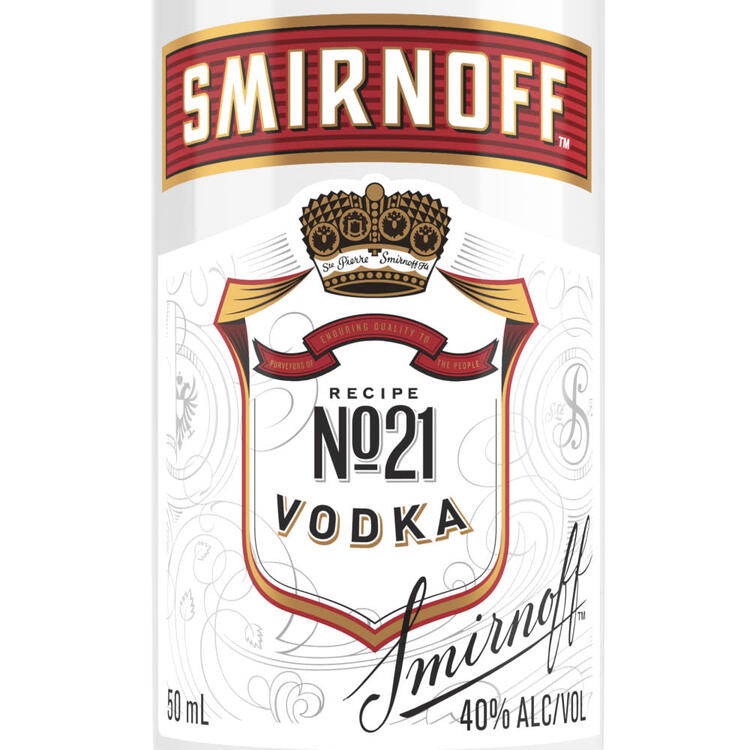 Smirnoff Vodka No. 21 80 - 50ML - Front Label