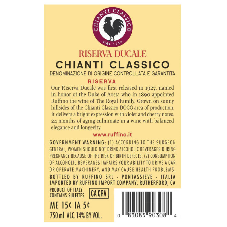 Ruffino Chianti Classico Riserva Ducale 2021 - 750ML