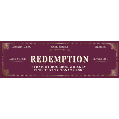 Redemption Straight Bourbon Finished In Cognac Casks Cask Series Batch - 750ML - Front Label