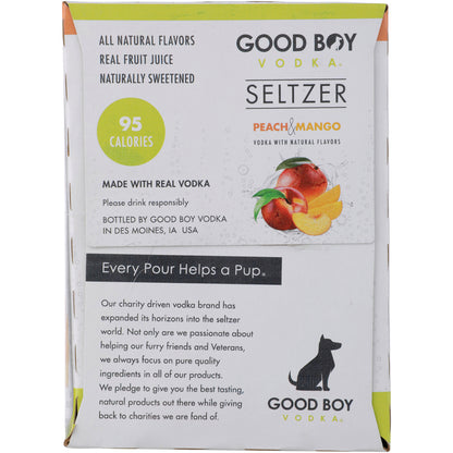 Good Boy Vodka Seltzer Peach & Mango 9 - 12 Z