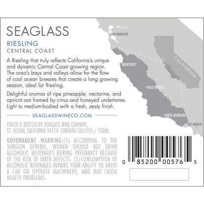 Seaglass Riesling Central Coast - 750ML - Back Label