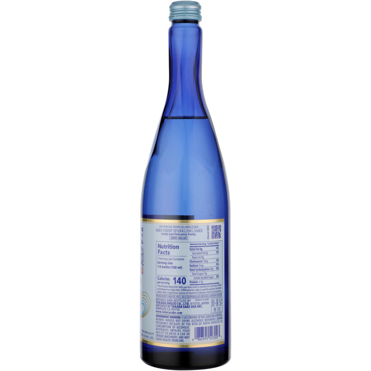 Sho Chiku Bai Shirakabegura Mio Crisp Sparkling Sake - 750ML - Back