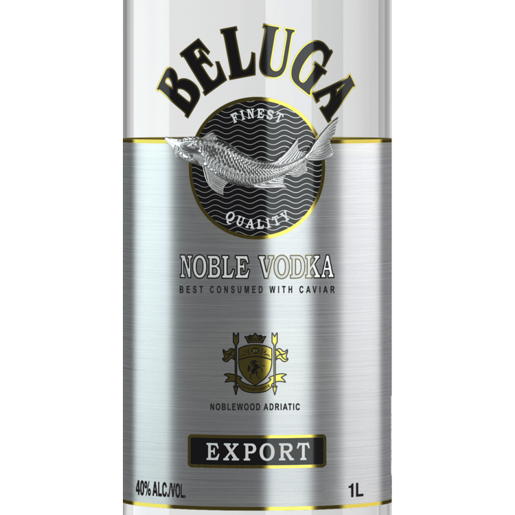 Beluga Vodka Noble Export 80 - 1.0L - Front Label