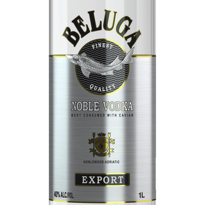 Beluga Vodka Noble Export 80 - 1.0L - Front Label