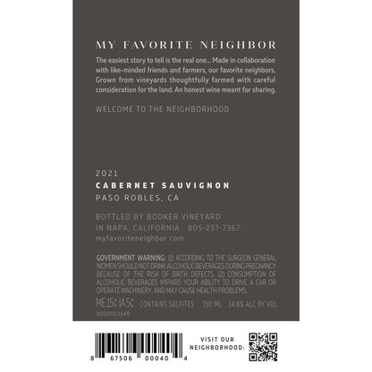 My Favorite Neighbor Cabernet Sauvignon Paso Robles 2022 - 750ML