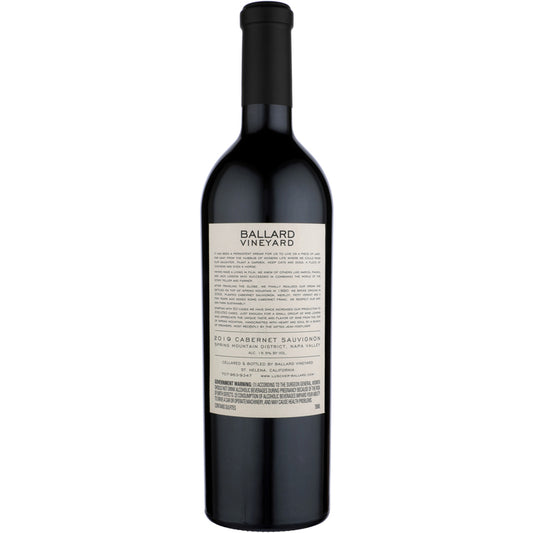 Ballard Vineyard Cabernet Sauvignon Spring Mountain District 2019 - 750ML - Back