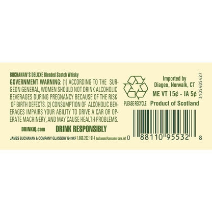 Buchanan's Blended Scotch Deluxe 12 Yr 80 - 750ML - Back Label