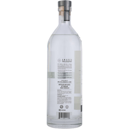 Amaras Mezcal Joven Logia Ma Artesanal A3 Cenizo 92 - 700ML - Back